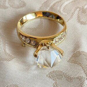 Vintage AJC Collectable Large Engagement Ring Brooch